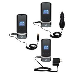 Gomadic Deluxe Kit for the Motorola KRZR K1m includes a USB cable with Car and Wall Charger - Brand