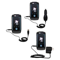 Gomadic Deluxe Kit for the Motorola MOTORAZR maxx Ve includes a USB cable with Car and Wall Charger - Gomadi