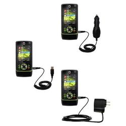 Gomadic Deluxe Kit for the Motorola MOTORIZR Z8 includes a USB cable with Car and Wall Charger - Bra