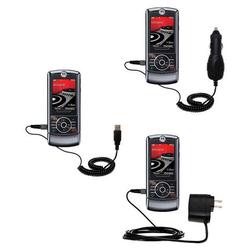 Gomadic Deluxe Kit for the Motorola MOTOROKR Z6m includes a USB cable with Car and Wall Charger - Br
