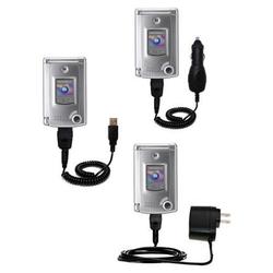 Gomadic Deluxe Kit for the Motorola MPx300 includes a USB cable with Car and Wall Charger - Brand w/