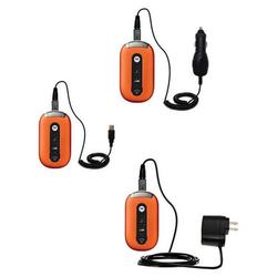 Gomadic Deluxe Kit for the Motorola PEBL U6 includes a USB cable with Car and Wall Charger - Brand w