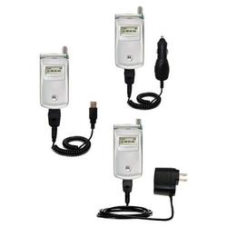 Gomadic Deluxe Kit for the Motorola T720 includes a USB cable with Car and Wall Charger - Brand w/ T