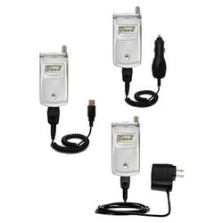 Gomadic Deluxe Kit for the Motorola T720i includes a USB cable with Car and Wall Charger - Brand w/