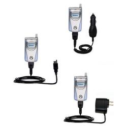 Gomadic Deluxe Kit for the Motorola T722i includes a USB cable with Car and Wall Charger - Brand w/