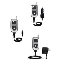 Gomadic Deluxe Kit for the Motorola V235 includes a USB cable with Car and Wall Charger - Brand w/ T