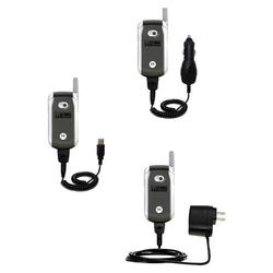 Gomadic Deluxe Kit for the Motorola V265 includes a USB cable with Car and Wall Charger - Brand w/ T