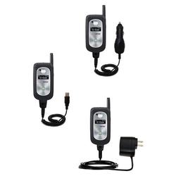 Gomadic Deluxe Kit for the Motorola V325 includes a USB cable with Car and Wall Charger - Brand w/ T