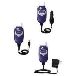 Gomadic Deluxe Kit for the Motorola V330 includes a USB cable with Car and Wall Charger - Brand w/ T