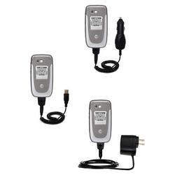 Gomadic Deluxe Kit for the Motorola V360 includes a USB cable with Car and Wall Charger - Brand w/ T