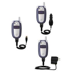 Gomadic Deluxe Kit for the Motorola V505 includes a USB cable with Car and Wall Charger - Brand w/ T