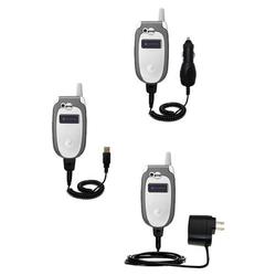 Gomadic Deluxe Kit for the Motorola V547 includes a USB cable with Car and Wall Charger - Brand w/ T