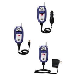 Gomadic Deluxe Kit for the Motorola V550 includes a USB cable with Car and Wall Charger - Brand w/ T
