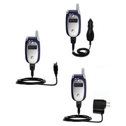 Gomadic Deluxe Kit for the Motorola V551 includes a USB cable with Car and Wall Charger - Brand w/ T