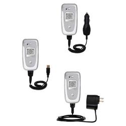 Gomadic Deluxe Kit for the Motorola V560 includes a USB cable with Car and Wall Charger - Brand w/ T