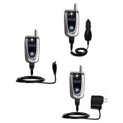 Gomadic Deluxe Kit for the Motorola V600 includes a USB cable with Car and Wall Charger - Brand w/ T