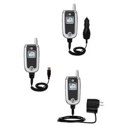 Gomadic Deluxe Kit for the Motorola V635 includes a USB cable with Car and Wall Charger - Brand w/ T