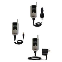 Gomadic Deluxe Kit for the Motorola V810 includes a USB cable with Car and Wall Charger - Brand w/ T