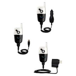 Gomadic Deluxe Kit for the Motorola V872 includes a USB cable with Car and Wall Charger - Brand w/ T