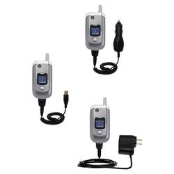 Gomadic Deluxe Kit for the Motorola V975 includes a USB cable with Car and Wall Charger - Brand w/ T