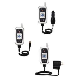 Gomadic Deluxe Kit for the Motorola V980 includes a USB cable with Car and Wall Charger - Brand w/ T