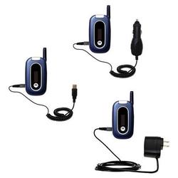 Gomadic Deluxe Kit for the Motorola W315 includes a USB cable with Car and Wall Charger - Brand w/ T