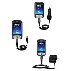 Gomadic Deluxe Kit for the O2 XDA Atom includes a USB cable with Car and Wall Charger - Brand w/ Tip