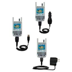 Gomadic Deluxe Kit for the PalmOne Treo 270 includes a USB cable with Car and Wall Charger - Brand w