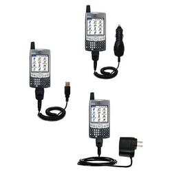Gomadic Deluxe Kit for the PalmOne Treo 600 includes a USB cable with Car and Wall Charger - Brand w