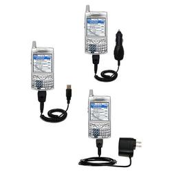Gomadic Deluxe Kit for the PalmOne Treo 650 includes a USB cable with Car and Wall Charger - Brand w