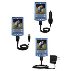 Gomadic Deluxe Kit for the PalmOne Zire 71 includes a USB cable with Car and Wall Charger - Brand w/