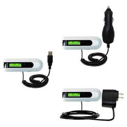 Gomadic Deluxe Kit for the Philips GoGear SA2100/37 includes a USB cable with Car and Wall Charger - Gomadic