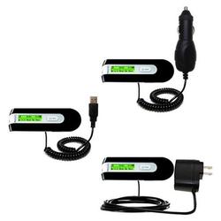 Gomadic Deluxe Kit for the Philips GoGear SA2101/37 includes a USB cable with Car and Wall Charger - Gomadic