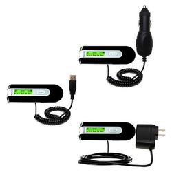 Gomadic Deluxe Kit for the Philips GoGear SA2104/37 includes a USB cable with Car and Wall Charger - Gomadic