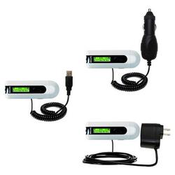 Gomadic Deluxe Kit for the Philips GoGear SA2105/37 includes a USB cable with Car and Wall Charger - Gomadic