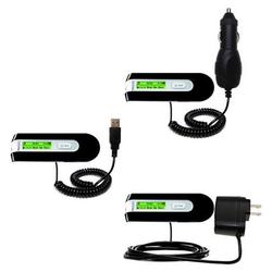 Gomadic Deluxe Kit for the Philips GoGear SA2111/37 includes a USB cable with Car and Wall Charger - Gomadic