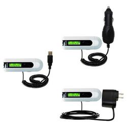 Gomadic Deluxe Kit for the Philips GoGear SA2115/37 includes a USB cable with Car and Wall Charger - Gomadic