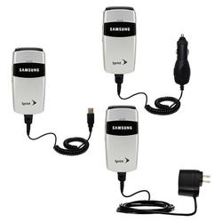 Gomadic Deluxe Kit for the Samsung A420 includes a USB cable with Car and Wall Charger - Brand w/ Ti