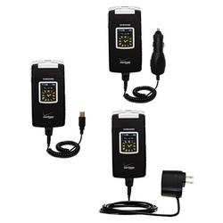 Gomadic Deluxe Kit for the Samsung A990 includes a USB cable with Car and Wall Charger - Brand w/ Ti