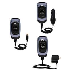 Gomadic Deluxe Kit for the Samsung SCH-U340 includes a USB cable with Car and Wall Charger - Brand w