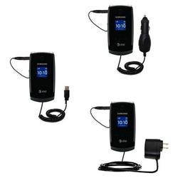 Gomadic Deluxe Kit for the Samsung SGH-A517 includes a USB cable with Car and Wall Charger - Brand w