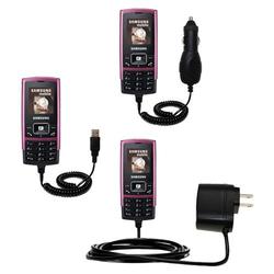 Gomadic Deluxe Kit for the Samsung SGH-C130 includes a USB cable with Car and Wall Charger - Brand w