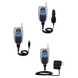 Gomadic Deluxe Kit for the Samsung SGH-E310 includes a USB cable with Car and Wall Charger - Brand w