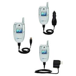 Gomadic Deluxe Kit for the Samsung SGH-E316 E317 includes a USB cable with Car and Wall Charger - Br