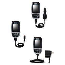 Gomadic Deluxe Kit for the Samsung SGH-E630 includes a USB cable with Car and Wall Charger - Brand w