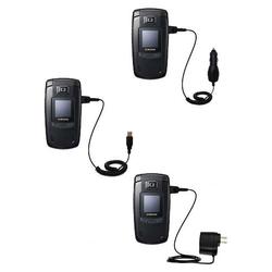 Gomadic Deluxe Kit for the Samsung SGH-E780 includes a USB cable with Car and Wall Charger - Brand w