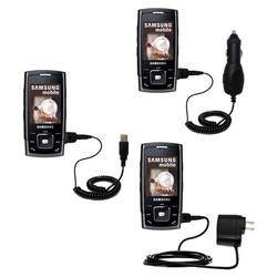 Gomadic Deluxe Kit for the Samsung SGH-E900 includes a USB cable with Car and Wall Charger - Brand w