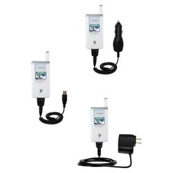 Gomadic Deluxe Kit for the Samsung SGH-S200 includes a USB cable with Car and Wall Charger - Brand w