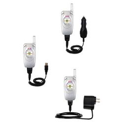 Gomadic Deluxe Kit for the Samsung SGH-S300 includes a USB cable with Car and Wall Charger - Brand w
