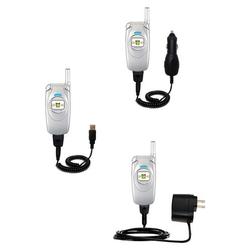 Gomadic Deluxe Kit for the Samsung SGH-S400 includes a USB cable with Car and Wall Charger - Brand w